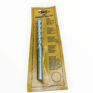 REX Masonry Drill Bit 3/8" Carbide Tip Vintage Made in USA New